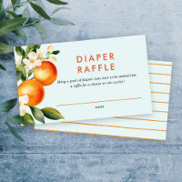 Little Cutie Orange Diaper Raffle Baby Shower