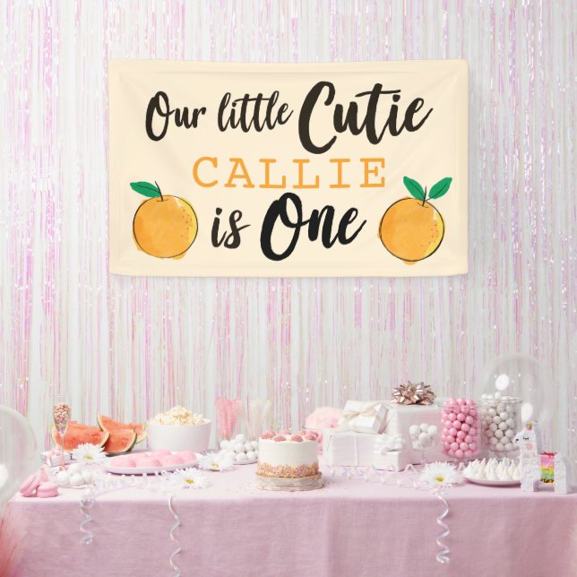 Little Cutie Orange First Birthday Banner (Party)