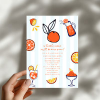 Little Cutie Orange Fruit Doodle Boy Baby Shower