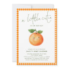 Little Cutie Orange Gingham Girl Baby Shower 