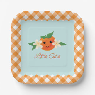 Little Cutie Orange Neutral Paper Plate