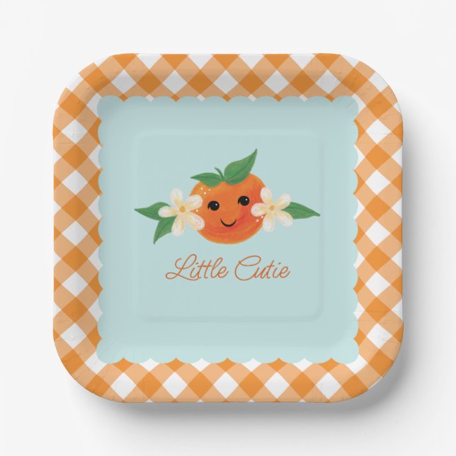 Little Cutie Orange Neutral Paper Plate (Front)