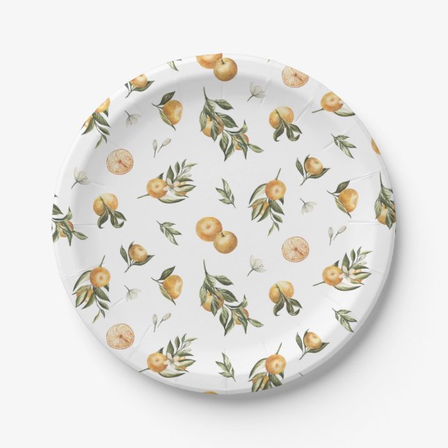 Little Cutie Orange Paper Plate (Front)