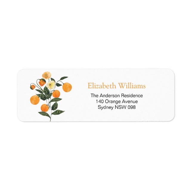 Little Cutie orange return address label (Front)