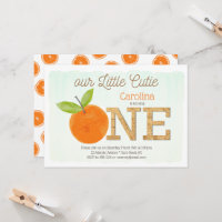 Little Cutie Orange Rustic 1st Birthday Girl