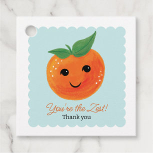 Little Cutie Orange Thank You Favour Tags