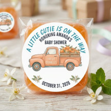 Little Cutie Orange Vintage Truck Baby Shower