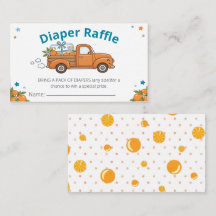 Little Cutie Orange Vintage Truck Diaper Raffle