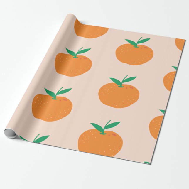 Little Cutie Orange Wrapping Paper (Unrolled)