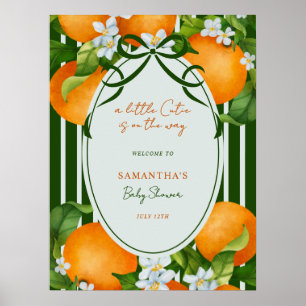 Little Cutie Oranges Baby Shower Welcome Sign