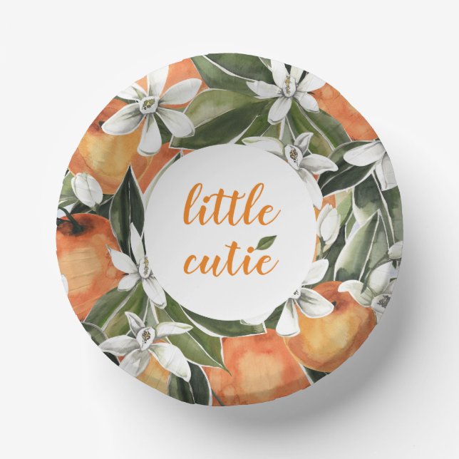 Little Cutie Paper Bowls Orange Paper Bowls Paper Plate (Front)