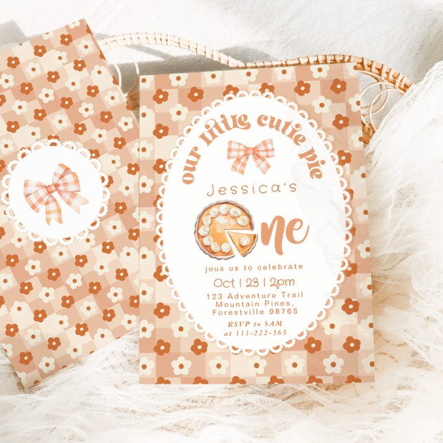 Little Cutie Pie 1st Birthday floral Invitation (Creator Uploaded)