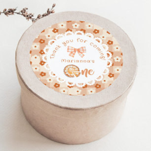 Little cutie Pie 1st birthday Thank you Classic Round Sticker