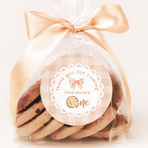 Little cutie Pie 1st birthday Thank you Classic Round Sticker