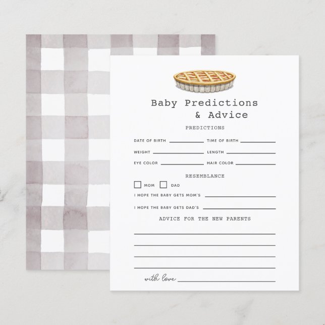 Little Cutie Pie Baby Predictions & Advice (Front/Back)