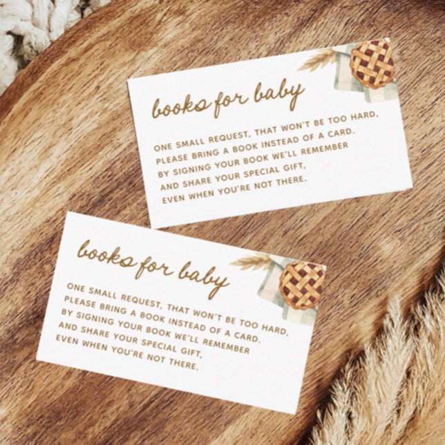 Little Cutie Pie Baby Shower Books For Baby Enclosure Card (Creator Uploaded)