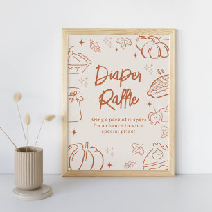 Little Cutie Pie Baby Shower Diaper Raffle Sign