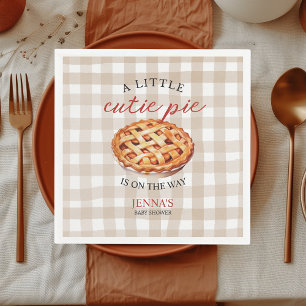Little Cutie Pie Baby Shower Gingham Fall Napkin