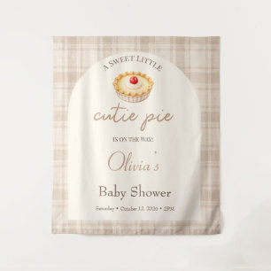 Little Cutie Pie Cherry Gingham Fall Baby Shower Tapestry