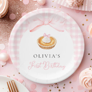 Little Cutie Pie Coquette First Birthday Paper Plate