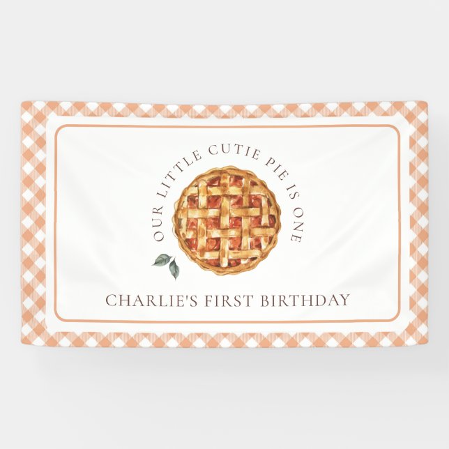 Little Cutie Pie Fall 1st Birthday Banner (Horizontal)