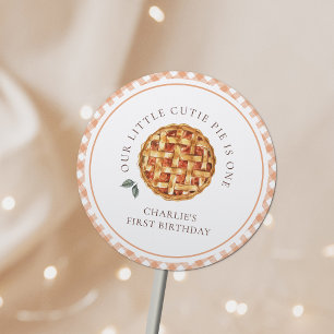 Little Cutie Pie Fall 1st Birthday Classic Round Sticker