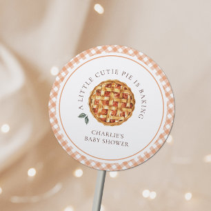 Little Cutie Pie Fall Baby Shower Classic Round Sticker