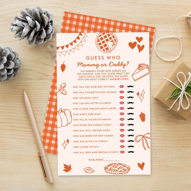 Little Cutie Pie Fall Baby Shower Guess Who Game (Creator Uploaded)