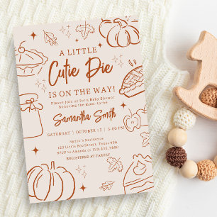 Little Cutie Pie Fall Baby Shower Invitation