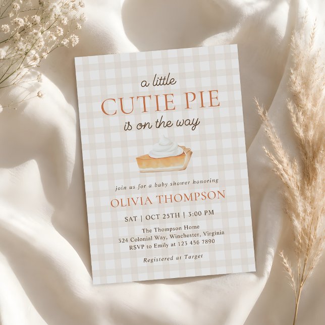 Little Cutie Pie Fall Baby Shower Invitation (Creator Uploaded)