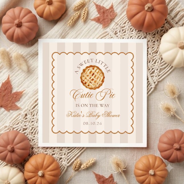 Little Cutie Pie Fall Baby Shower Napkin (Creator Uploaded)
