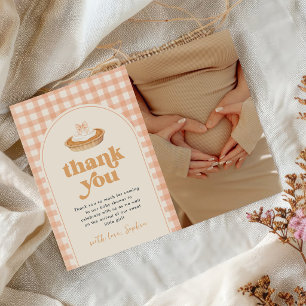 Little Cutie Pie Fall Baby Shower Photo Thank You Card