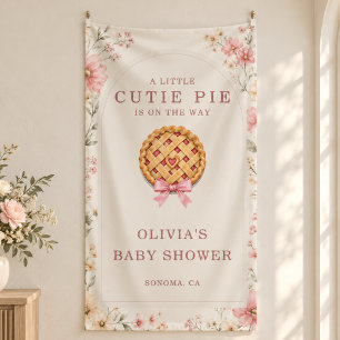 Little Cutie Pie Fall Floral Baby Shower Welcome Banner