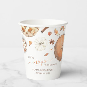 Little Cutie Pie Fall Pumpkin Baby Shower Paper Cups