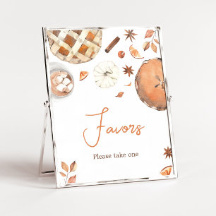 Little Cutie Pie Fall Pumpkin Favours Sign