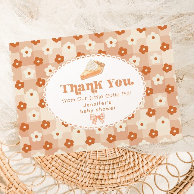 Little cutie Pie gender neutral baby shower Thank You Card (Creator Uploaded)