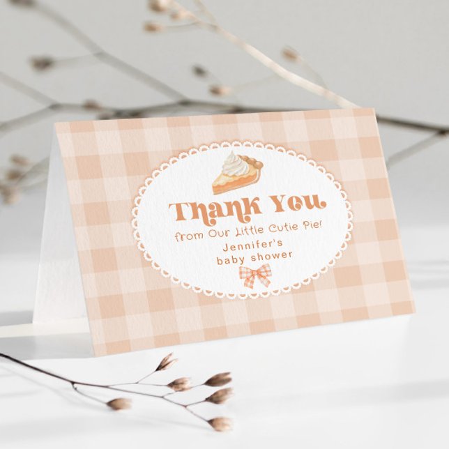 Little cutie Pie gender neutral baby shower Thank You Card (Creator Uploaded)