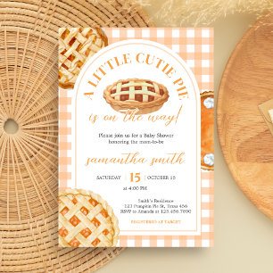 Little Cutie Pie Gingham Baby Shower Invitation