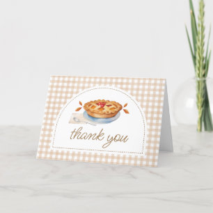 Little Cutie Pie Gingham Baby Shower Thank You Card