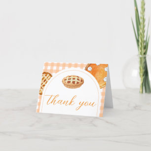 Little Cutie Pie Gingham Baby Shower Thank You Card