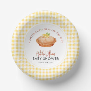 Little Cutie pie is on the way baby shower Paper Plate