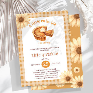 Little Cutie Pie is on the Way Pumpkin baby shower Invitation
