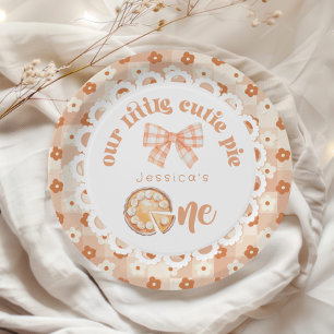 Little cutie Pie is turning One 1st birthday Paper Plate