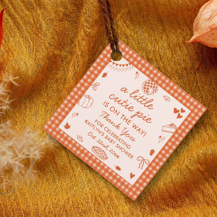 Little Cutie Pie On The Way! Fall Baby Shower Favour Tags