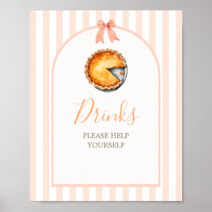 Little Cutie Pie Orange Gingham Drinks Poster