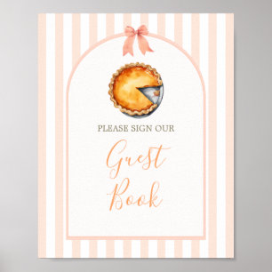 Little Cutie Pie Orange Gingham Guest Book