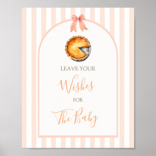 Little Cutie Pie Orange Gingham Wishes for Baby Poster