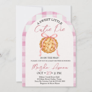Little Cutie Pie Pink Baby Shower Invitation