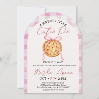 Little Cutie Pie Pink Baby Shower Invitation