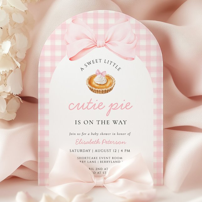 Little Cutie Pie Pink Baby Shower Invitation (Creator Uploaded)